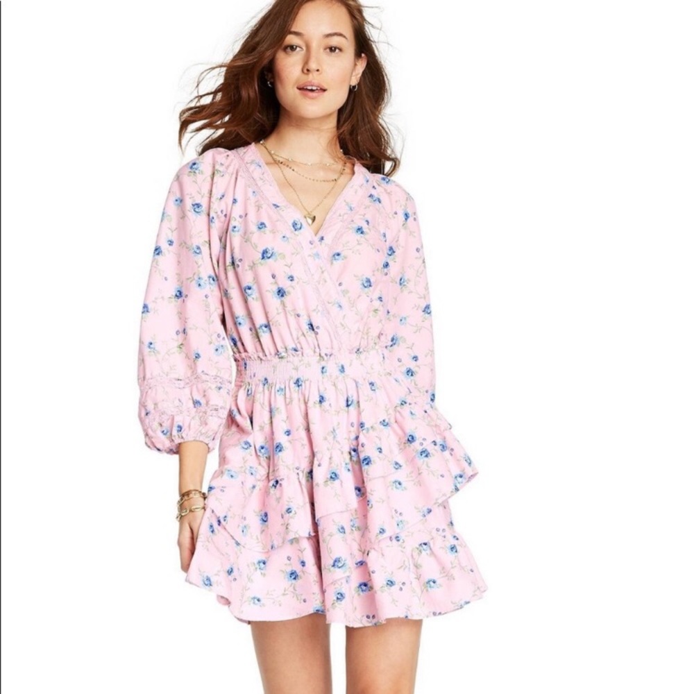 SOLD Loveshackfancy Esme pink long sleeve mini
